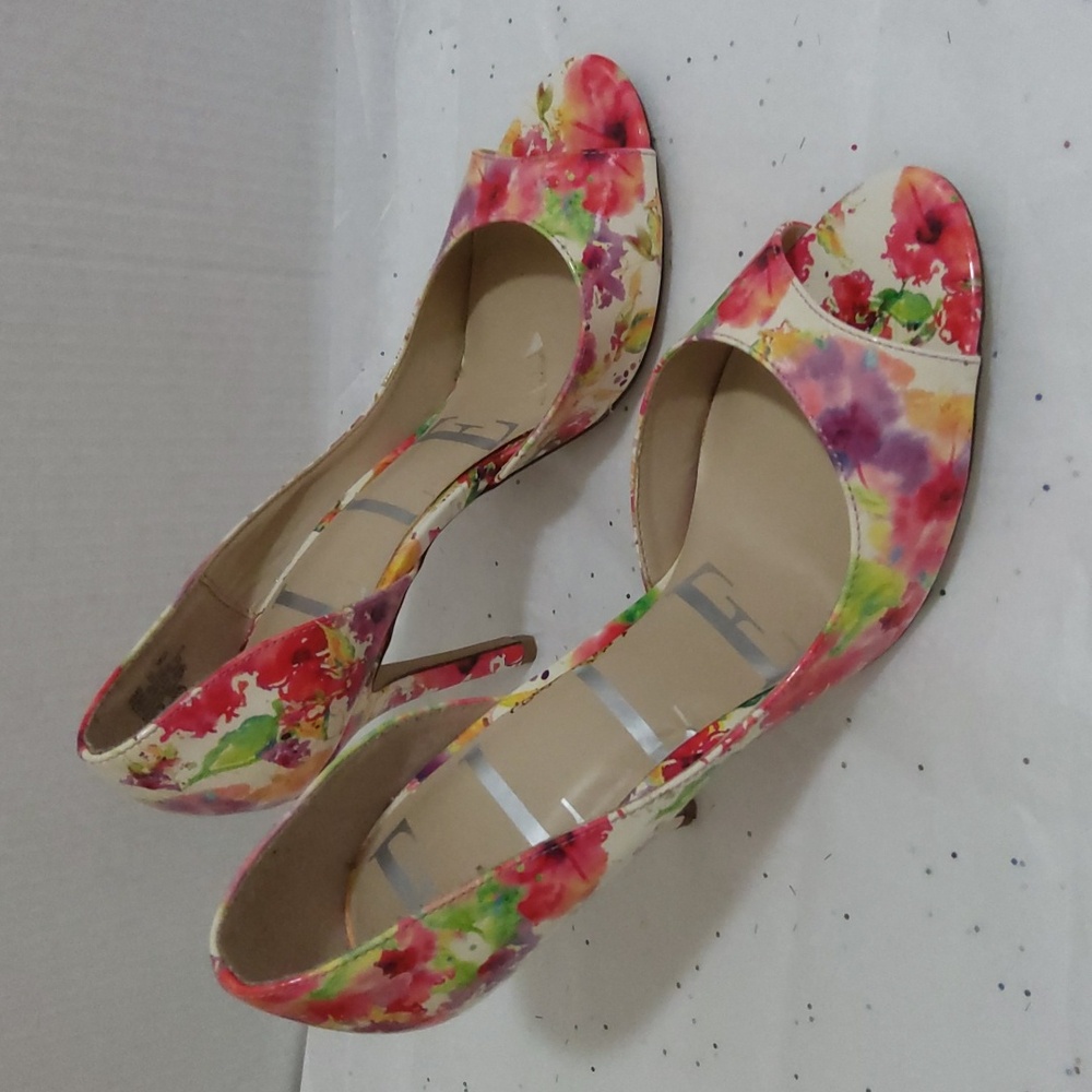 🌷Elle Women's Pink Floral Size 10 Pumps